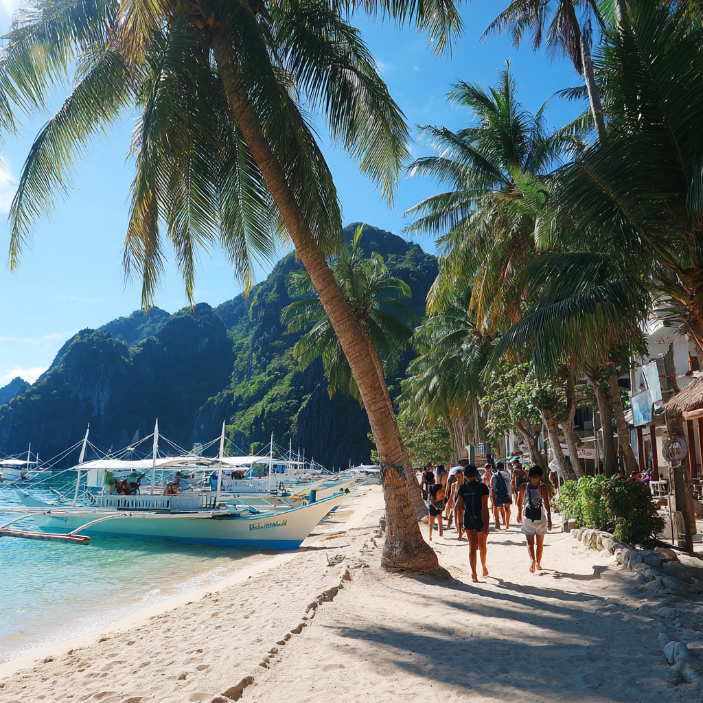 Itinai.com el nido palawan white beach philippines palms happ 0483fb52 98b8 41f2 a1cd bd04c4020013 3