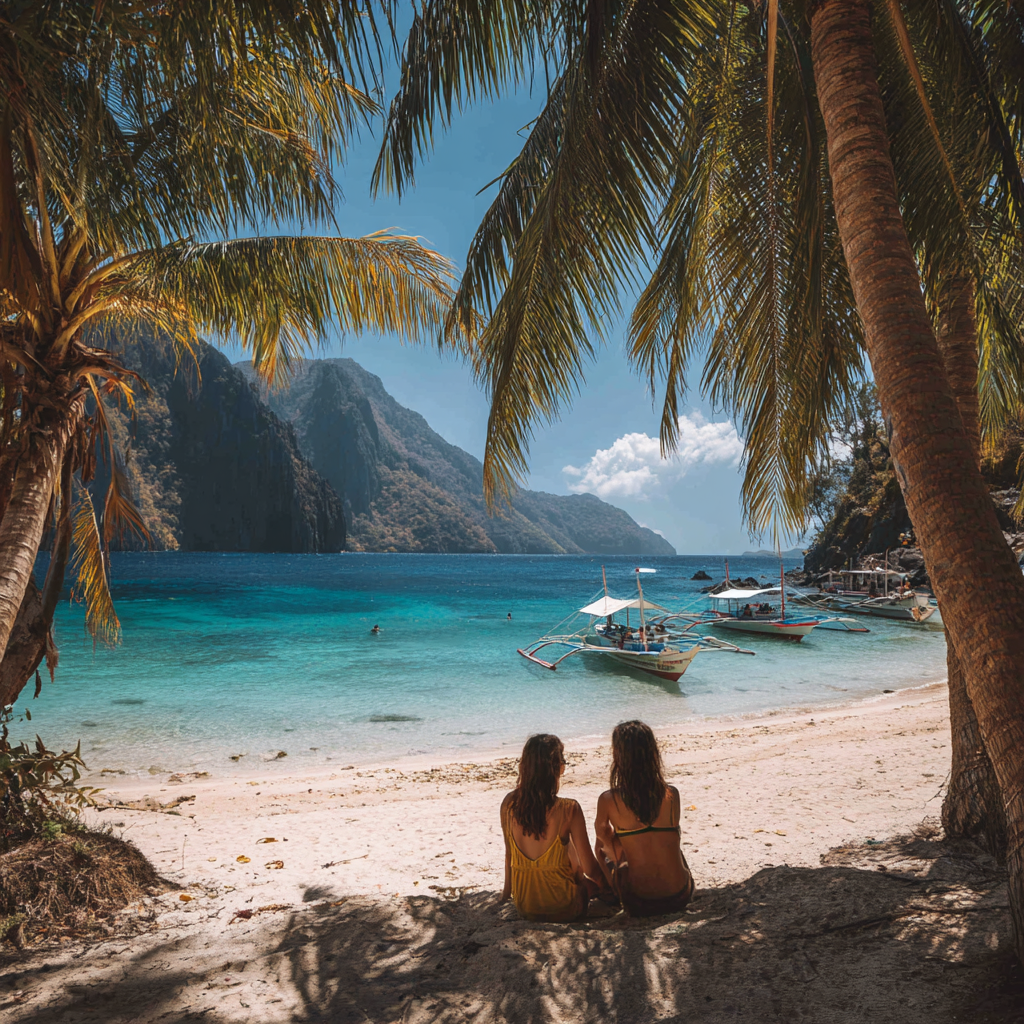 Itinai.com el nido palawan white beach philippines palms happ 3856ccf7 8a67 447e 97ac 0587bbb32d64 1