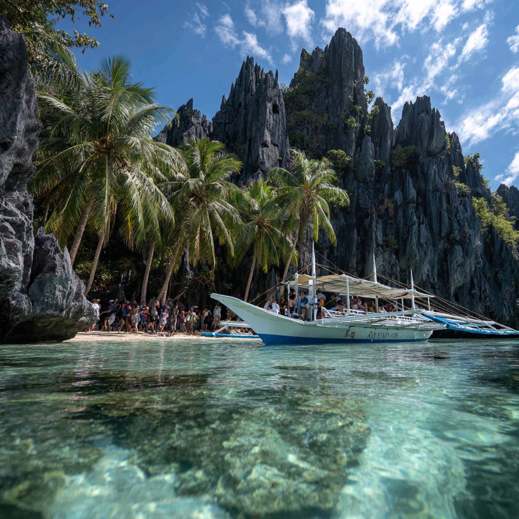 Itinai.com el nido palawan white beach philippines palms happ d14f1375 dc3b 4c99 938c 75104a0b27ff 0