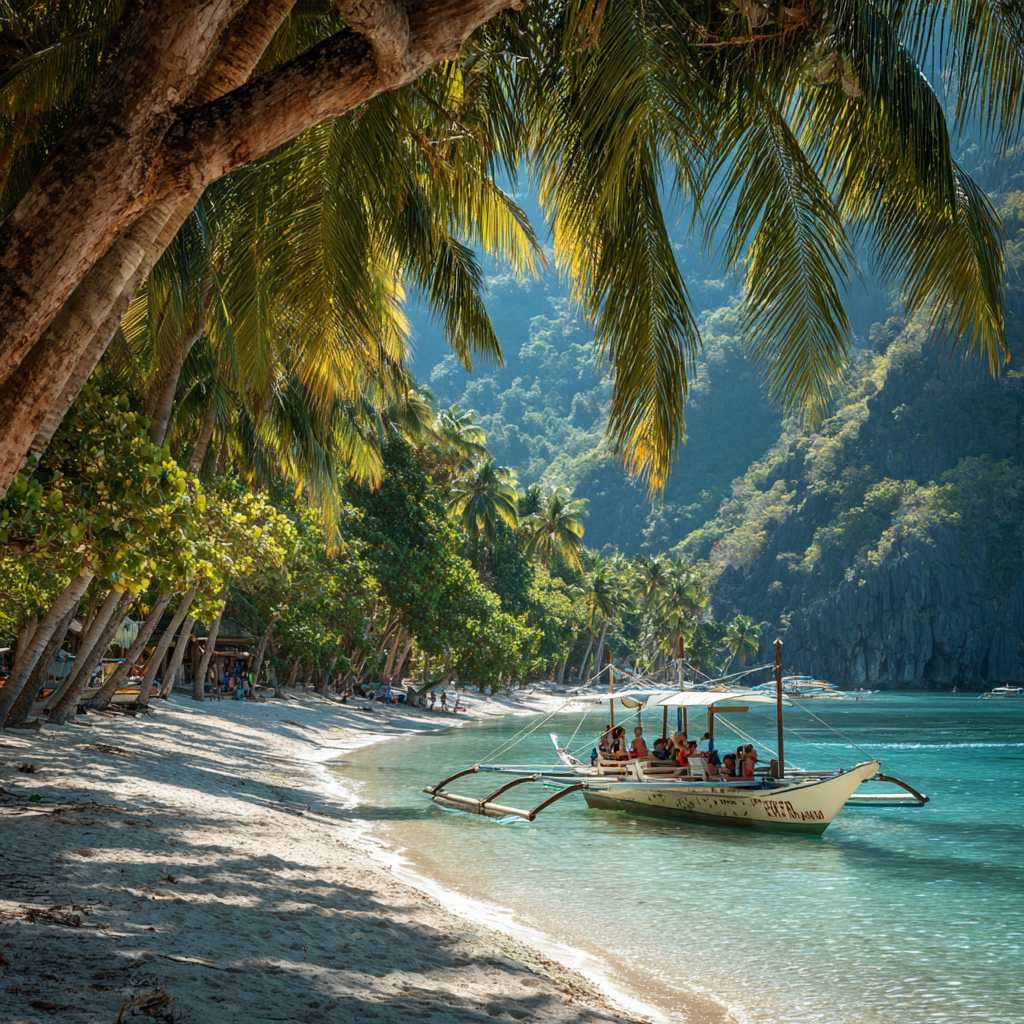 Itinai.com el nido palawan white beach philippines palms happ d14f1375 dc3b 4c99 938c 75104a0b27ff 3